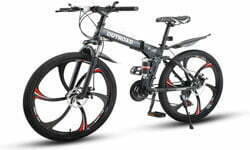 Max4out 26 Inch Folding Bikes Mountain Bike with Full Suspension High Carbon Steel Frame